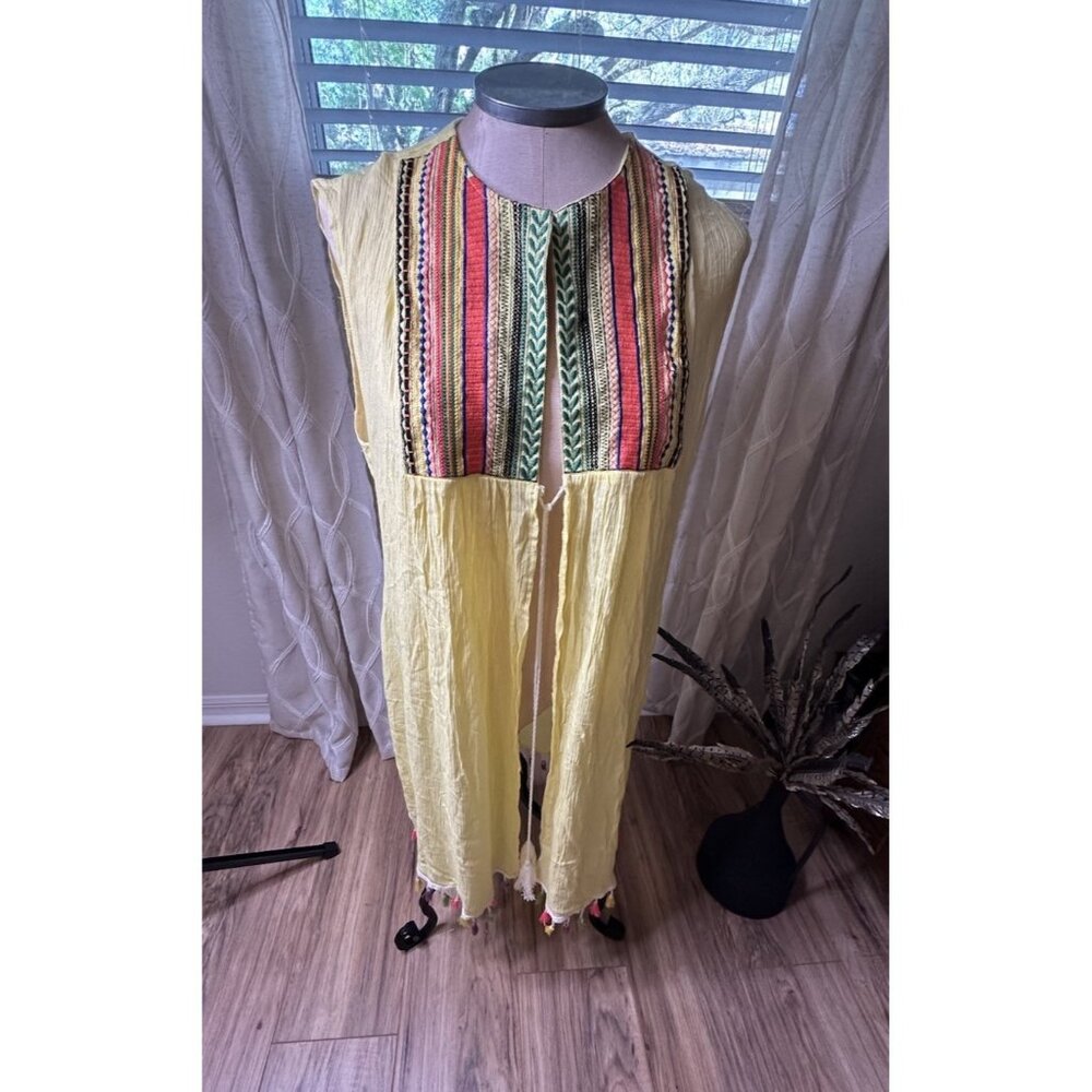 La Moda Clothing Embroidered Swimsuit Coverup Kaftan Beach Poolside Resort L-XL